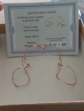 Source Unknown Rose Gold Spiral Drop Earrings